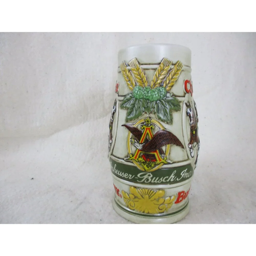 Budweiser Clydesdale Amheuser Busch Beer‎ Stein Ceramic Mug 1983 Ceramarte